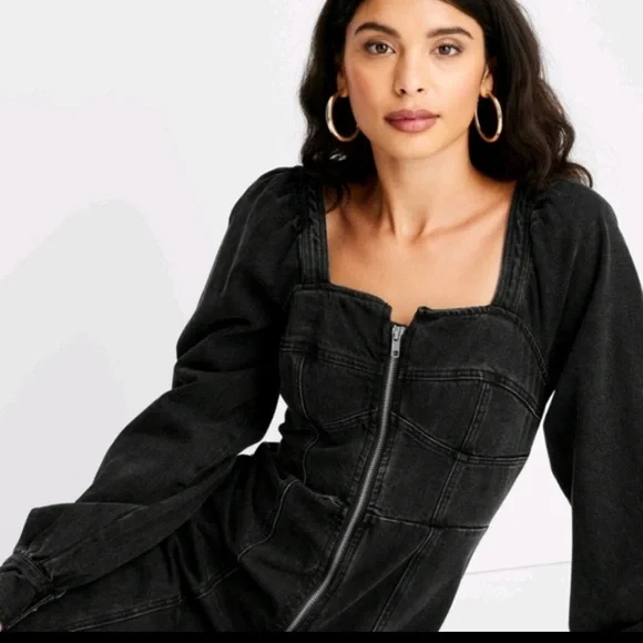 Future Collective | Dresses | Kahlana Barfield Brown Future Collective  Black Denim Dress Size 24w26w Nwt | Poshmark